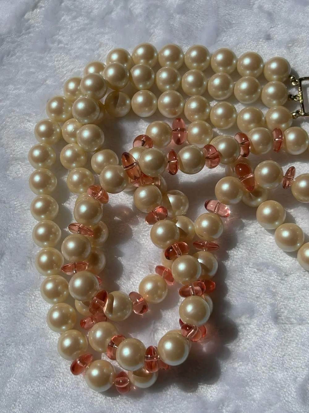 Monet Triple Strand Faux Pearl Necklace - Picture 3 of 9